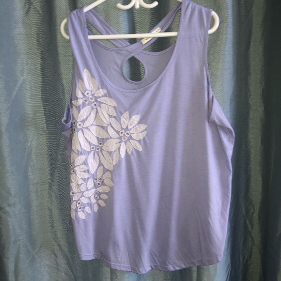 Ricki's xxl Purple Sleeveless Tank Top with Cut Out Designs and beads - Picture 4 of 8